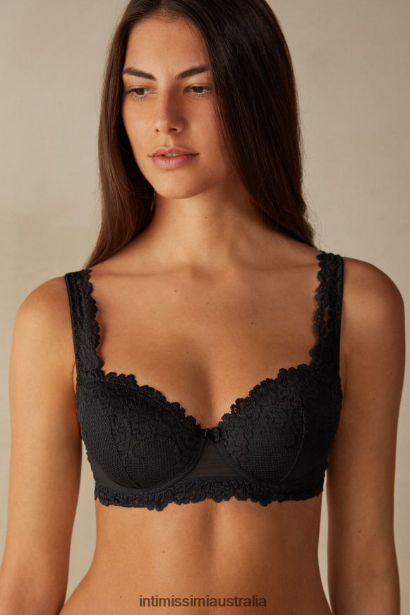 Intimissimi Women 019-Black Underwear 0RJT48642 Pretty Flowers Sofia Balconette Bra