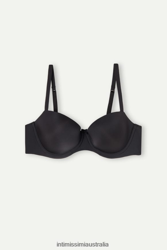 Intimissimi Women 019-Black Underwear 0RJT48649 Sofia Ultralight Microfibre Balconette Bra
