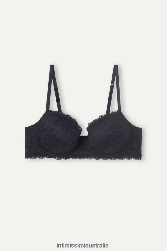 Intimissimi Women 019-Black Underwear 0RJT48653 Sofia Lace Balconette Bra