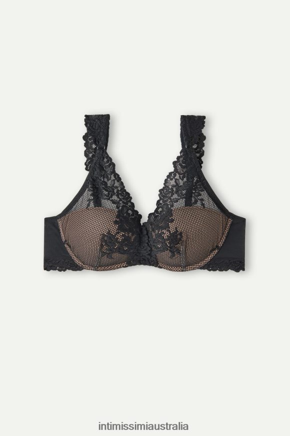 Intimissimi Women 019-Black Underwear 0RJT48657 Pretty Flowers Giorgia Balconette Bra