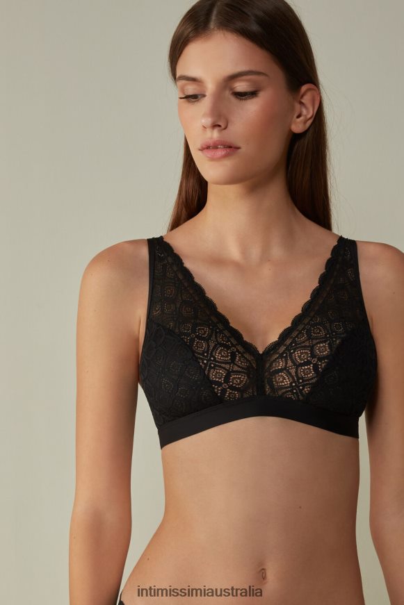 Intimissimi Women 019-Black Underwear 0RJT48670 Lara Lace Triangle Bra