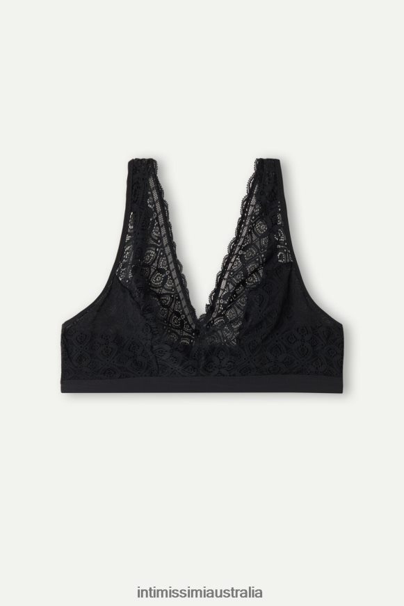 Intimissimi Women 019-Black Underwear 0RJT48670 Lara Lace Triangle Bra