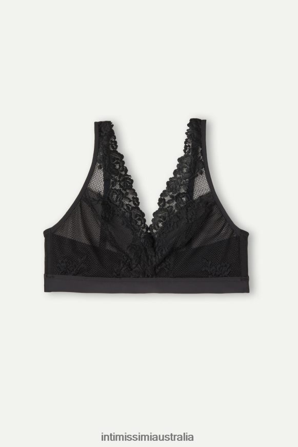 Intimissimi Women 019-Black Underwear 0RJT48687 Pretty Flowers Lara Triangle Bra