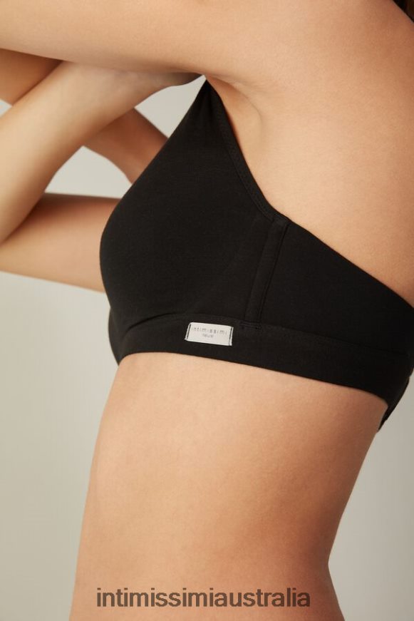 Intimissimi Women 019-Black Underwear 0RJT48805 Lara Cotton Triangle Bra