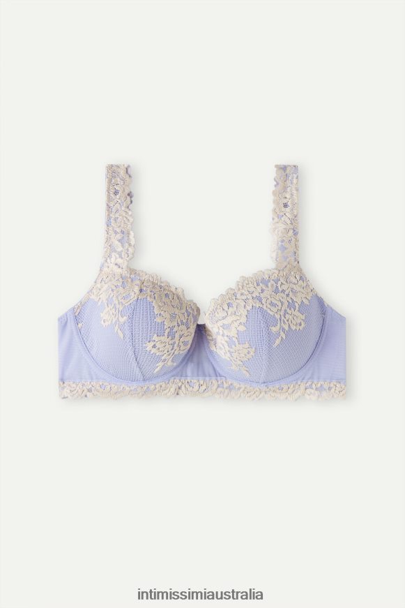 Intimissimi Women 214J-Sweet Lavender/Ivory Underwear 0RJT48569 Pretty Flowers Sofia Balconette Bra