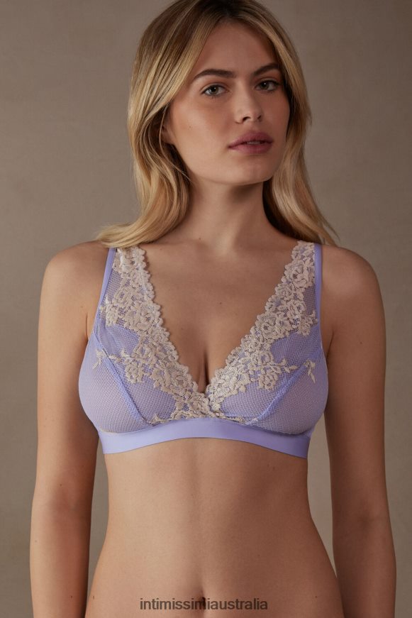 Intimissimi Women 214J-Sweet Lavender/Ivory Underwear 0RJT48571 Pretty Flowers Lara Triangle Bra