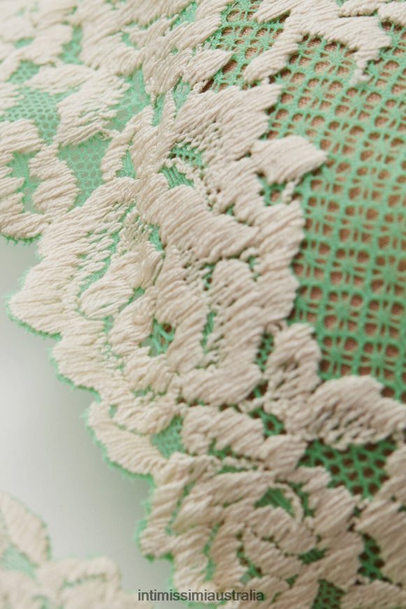 Intimissimi Women 215J-Apple Mint/Ivory Underwear 0RJT48560 Pretty Flowers Elena Balconette Bra