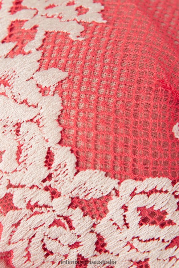 Intimissimi Women 216J-Flame Scarlet/Ivory Underwear 0RJT48558 Pretty Flowers Elena Balconette Bra