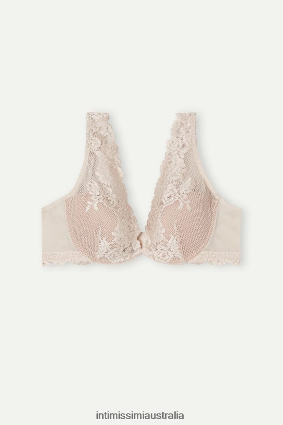 Intimissimi Women 2280-Pink Silk Underwear 0RJT48621 Pretty Flowers Elena Balconette Bra