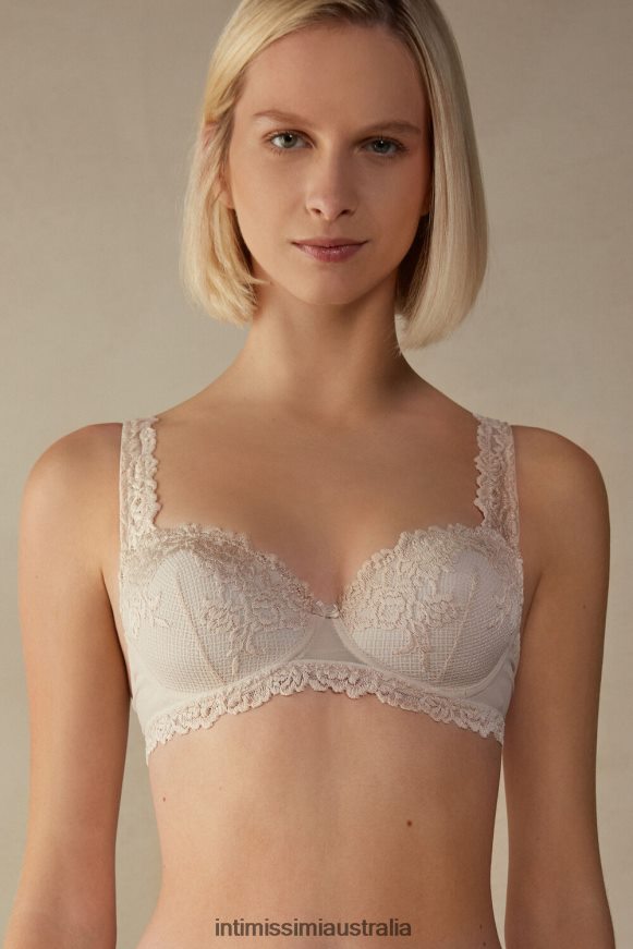 Intimissimi Women 2280-Pink Silk Underwear 0RJT48636 Pretty Flowers Sofia Balconette Bra