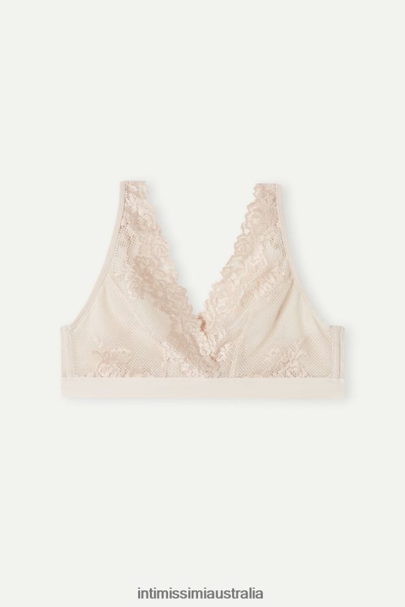 Intimissimi Women 2280-Pink Silk Underwear 0RJT48638 Pretty Flowers Lara Triangle Bra