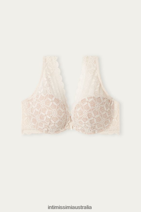 Intimissimi Women 2280-Pink Silk Underwear 0RJT48705 Elena Lace Balconette Bra