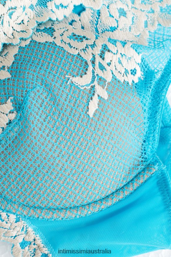 Intimissimi Women 233J-Digital Turquoise/Ivory Underwear 0RJT48572 Pretty Flowers Elena Balconette Bra