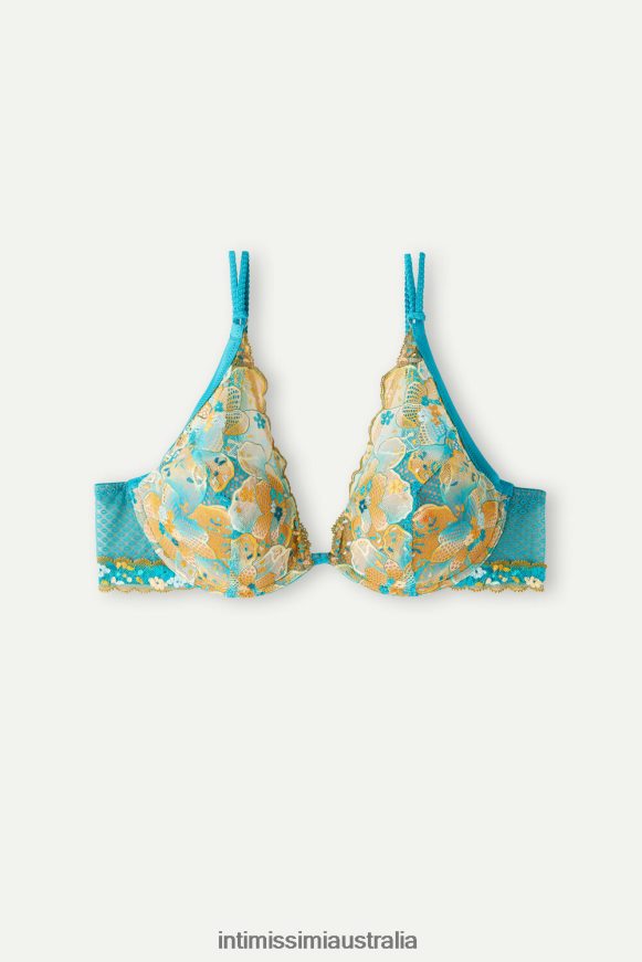 Intimissimi Women 236J-Summer Turquoise Blue Underwear 0RJT48521 Elena Summer Vibes Balconette Bra