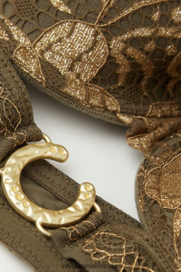 Intimissimi Women 333J-Green Moss/Oro Underwear 0RJT48456 Sofia Golden Goddess Balconette Bra