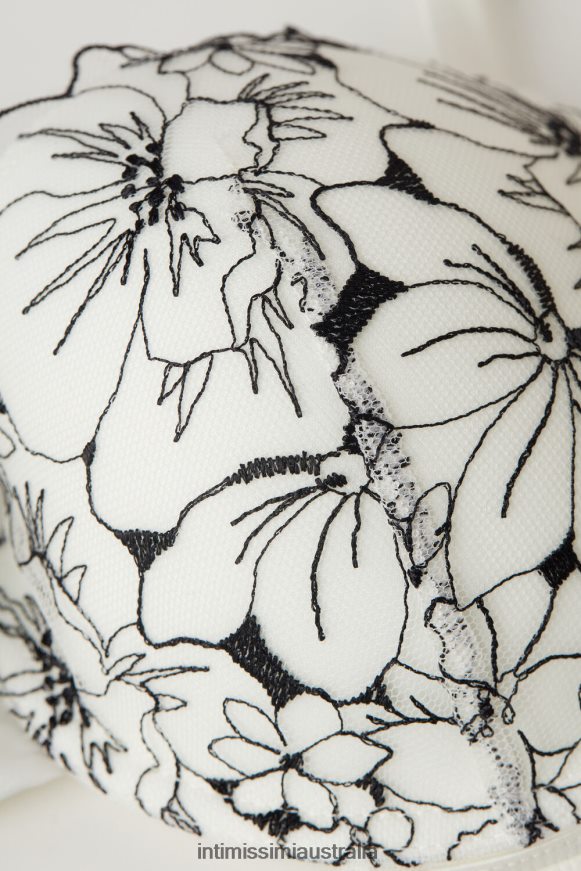 Intimissimi Women 4718-Powder White/Black Underwear 0RJT48566 Pure Joy Sofia Balconette Bra