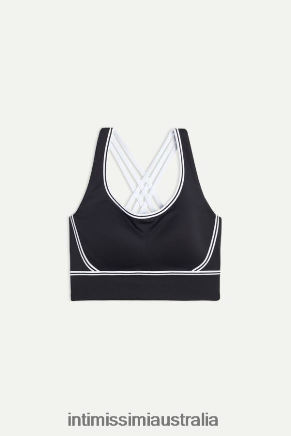 Intimissimi Women 661I-Nero/Bianco Underwear 0RJT48743 In Action Padded Bra Top with Supima Cotton Lining