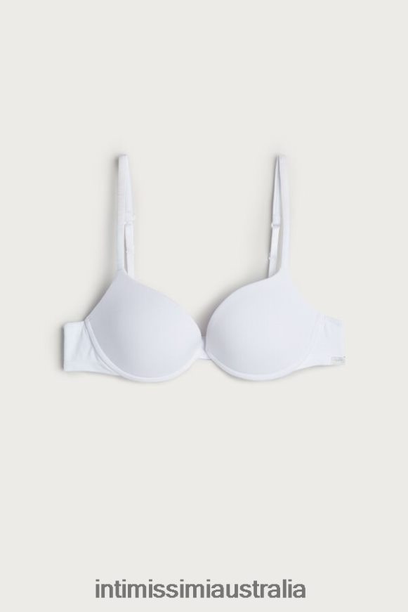 Intimissimi Women 001-White Underwear 0RJT48832 Bellissima C Cup Cotton Push-Up Bra