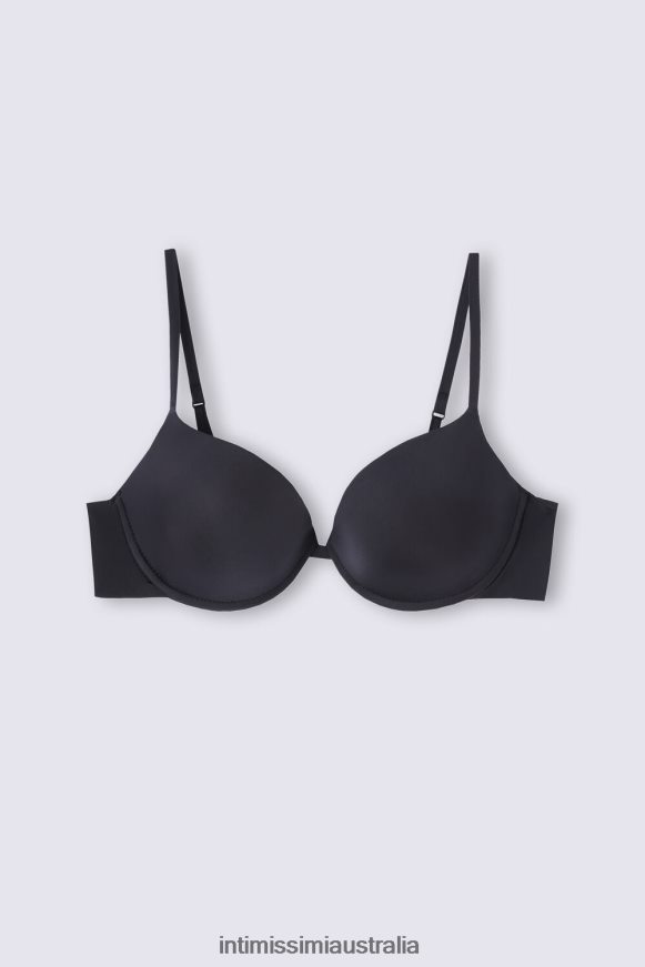 Intimissimi Women 019-Black Underwear 0RJT48490 Bellissima Ultralight Microfibre Push-Up Bra