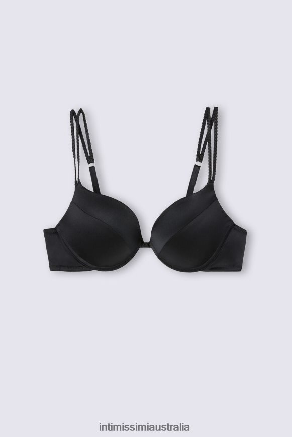 Intimissimi Women 019-Black Underwear 0RJT48495 Simona Silk Super Push-Up Bra
