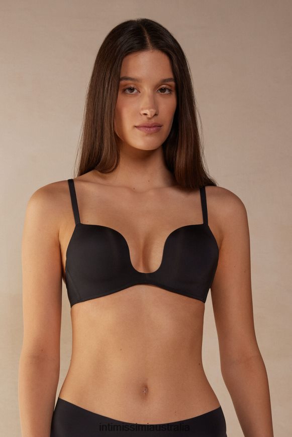 Intimissimi Women 019-Black Underwear 0RJT48507 Monica Ultralight Microfibre Push-Up Bra