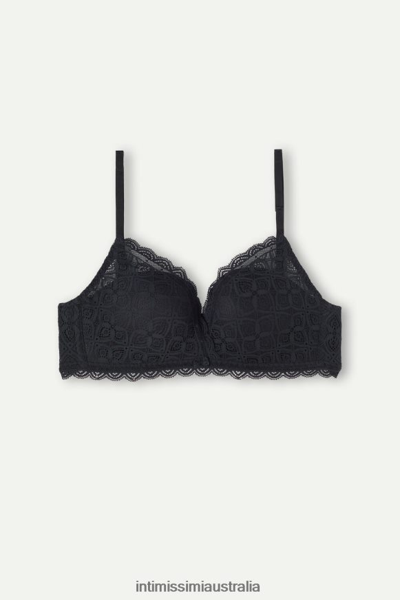Intimissimi Women 019-Black Underwear 0RJT48720 Fabiola Lace Push Up Bra
