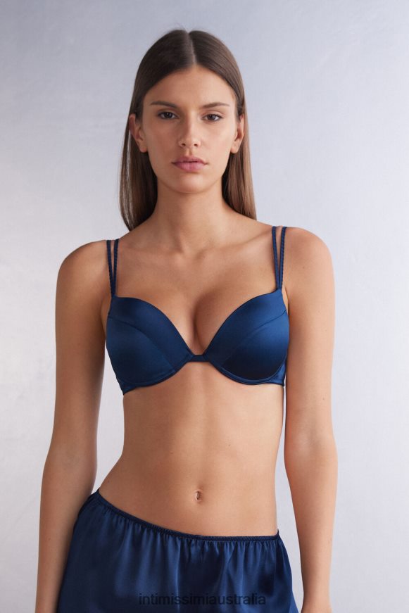 Intimissimi Women 1467-Intense Blue Underwear 0RJT48488 Simona Silk Super Push-Up Bra