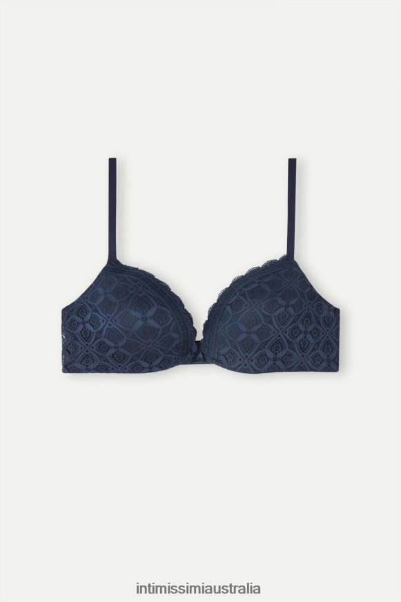 Intimissimi Women 1467-Intense Blue Underwear 0RJT48612 Silvia Lace Push-Up Bra