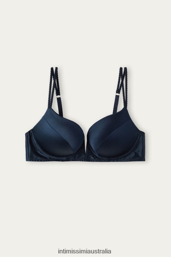 Intimissimi Women 1467-Intense Blue Underwear 0RJT48659 Mia Silk Super Push-Up Bra