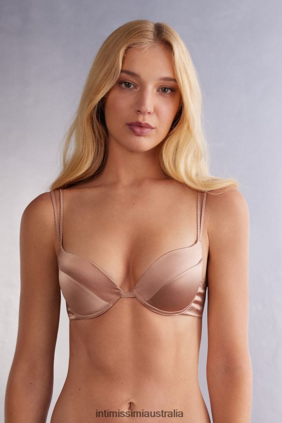 Intimissimi Women 163I-Satin Pink Underwear 0RJT48485 Simona Silk Super Push-Up Bra