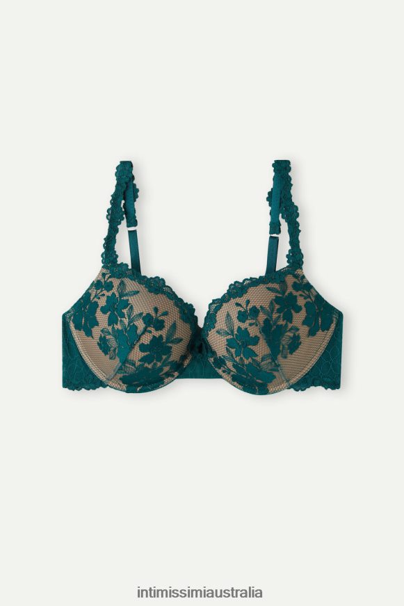 Intimissimi Women 4572-Evergreen Underwear 0RJT48634 In Full Bloom Elettra Super Push-Up Bra