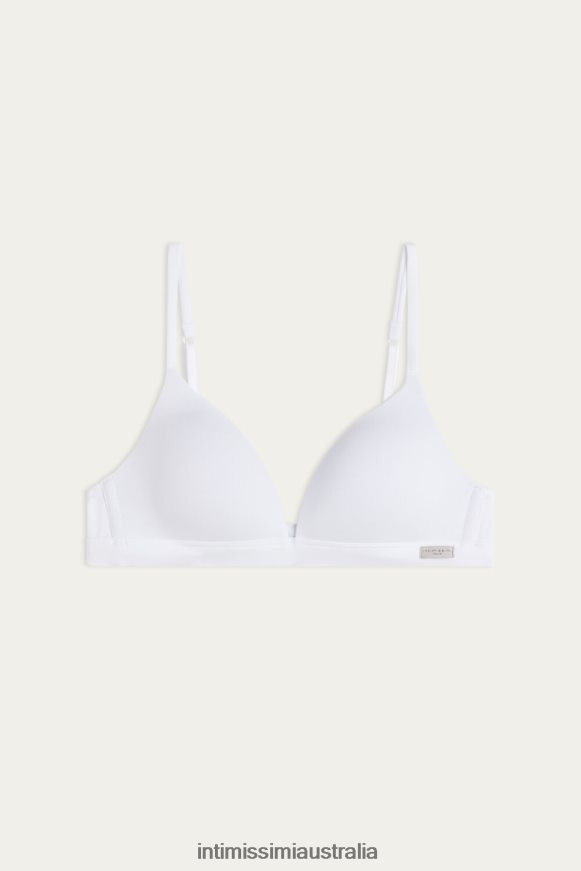 Intimissimi Women 001-White Underwear 0RJT48741 Tiziana Natural Cotton Triangle Bra