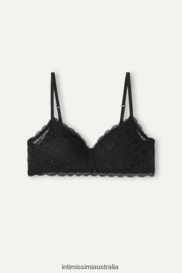 Intimissimi Women 019-Black Underwear 0RJT48695 Tiziana Lace Triangle Bra