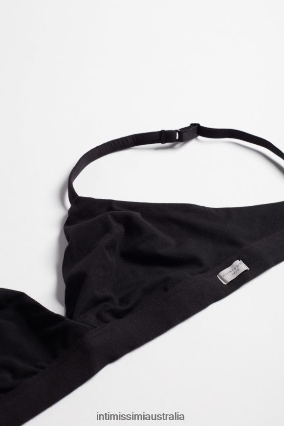 Intimissimi Women 019-Black Underwear 0RJT48755 Emma Natural Cotton Triangle Bra