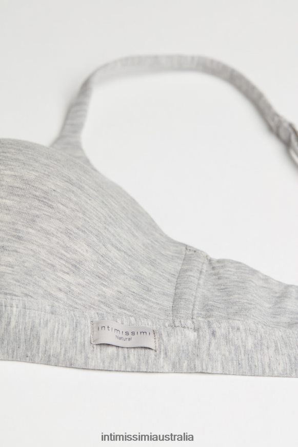 Intimissimi Women 031-Light Grey Melange Underwear 0RJT48739 Tiziana Natural Cotton Triangle Bra