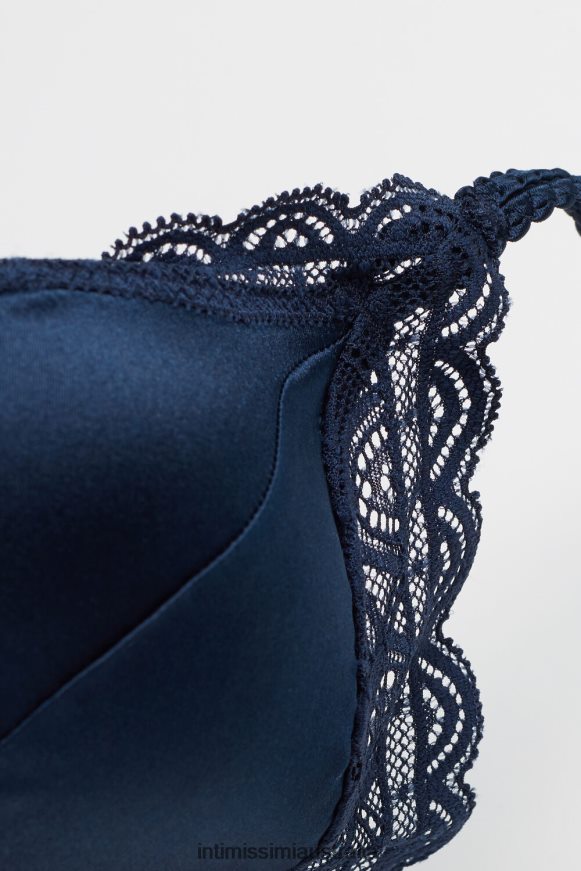 Intimissimi Women 1467-Intense Blue Underwear 0RJT48667 Tiziana Silk and Lace Triangle Bra