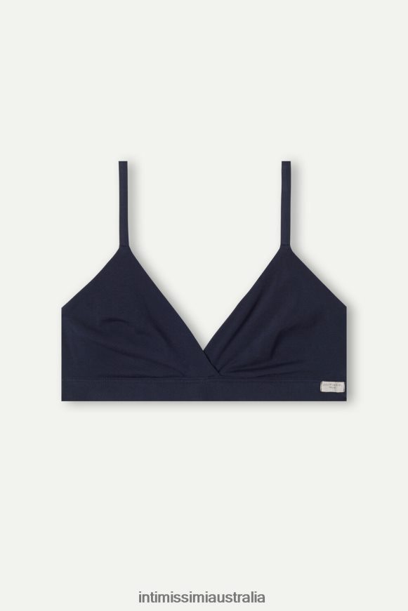 Intimissimi Women 1467-Intense Blue Underwear 0RJT48681 Emma Natural Cotton Triangle Bra