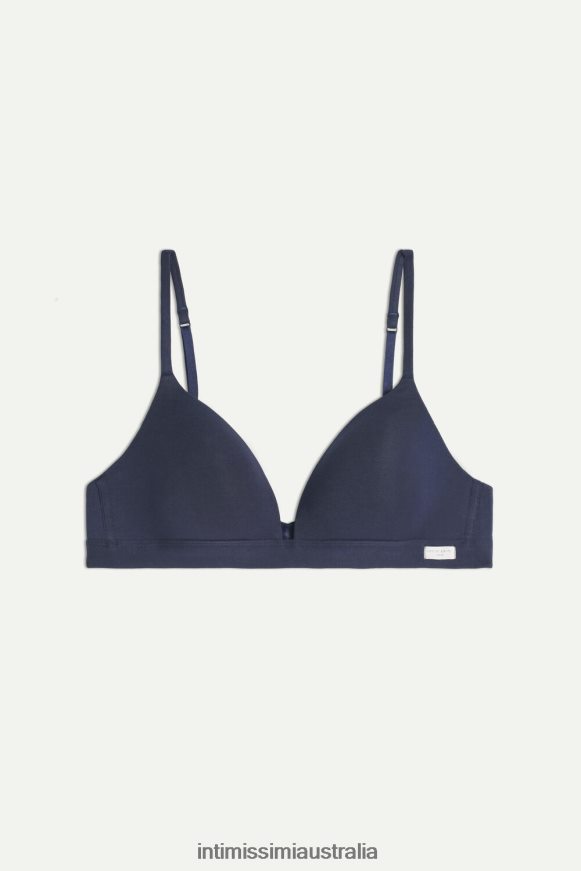 Intimissimi Women 1467-Intense Blue Underwear 0RJT48737 Tiziana Natural Cotton Triangle Bra