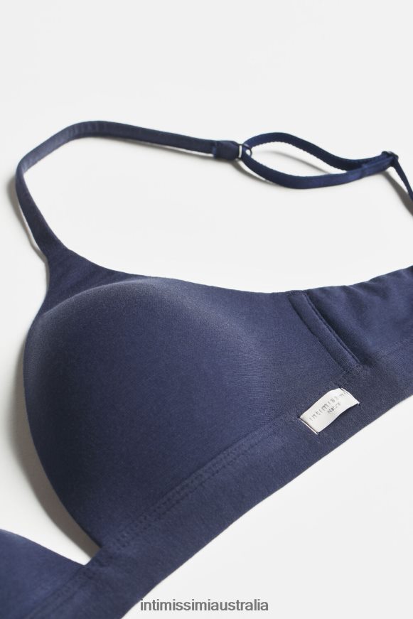 Intimissimi Women 1467-Intense Blue Underwear 0RJT48737 Tiziana Natural Cotton Triangle Bra