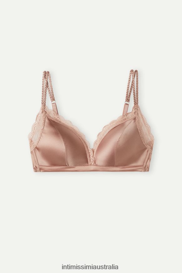 Intimissimi Women 163I-Satin Pink Underwear 0RJT48788 Tiziana Silk and Lace Triangle Bra