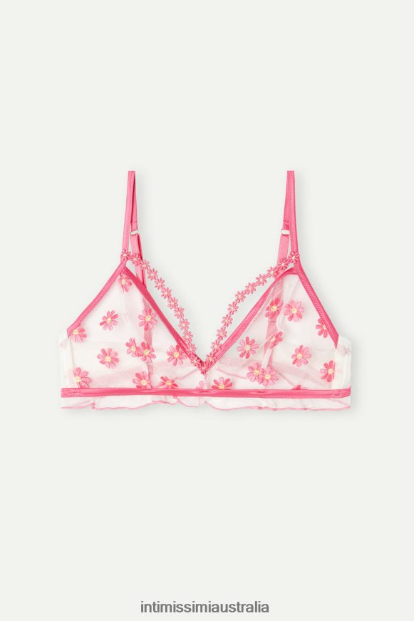 Intimissimi Women 239J-Fuchsia/Powder White Underwear 0RJT48533 Sweet Like Daisies Triangle Bra