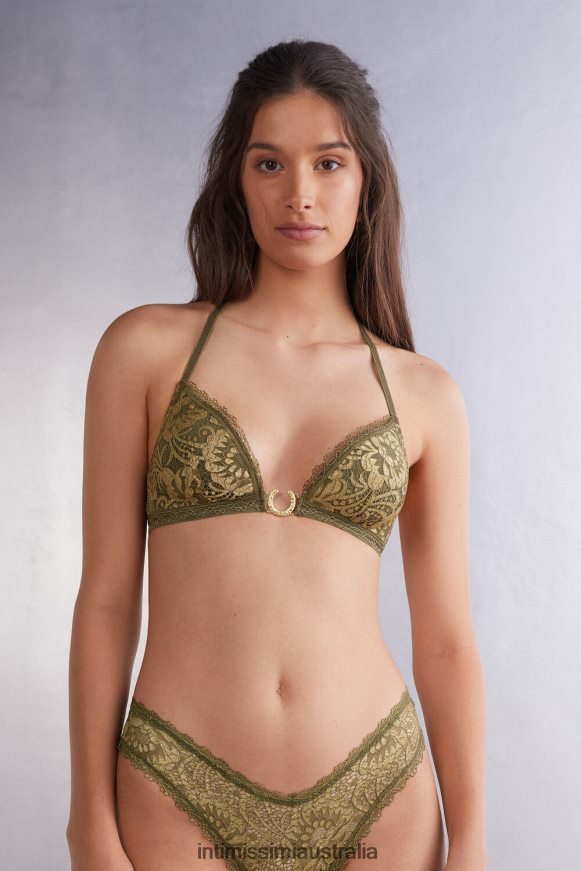 Intimissimi Women 333J-Green Moss/Oro Underwear 0RJT48457 Tiziana Golden Goddess Triangle Bra