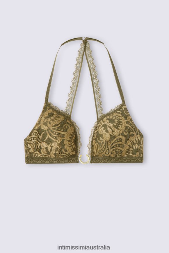 Intimissimi Women 333J-Green Moss/Oro Underwear 0RJT48457 Tiziana Golden Goddess Triangle Bra