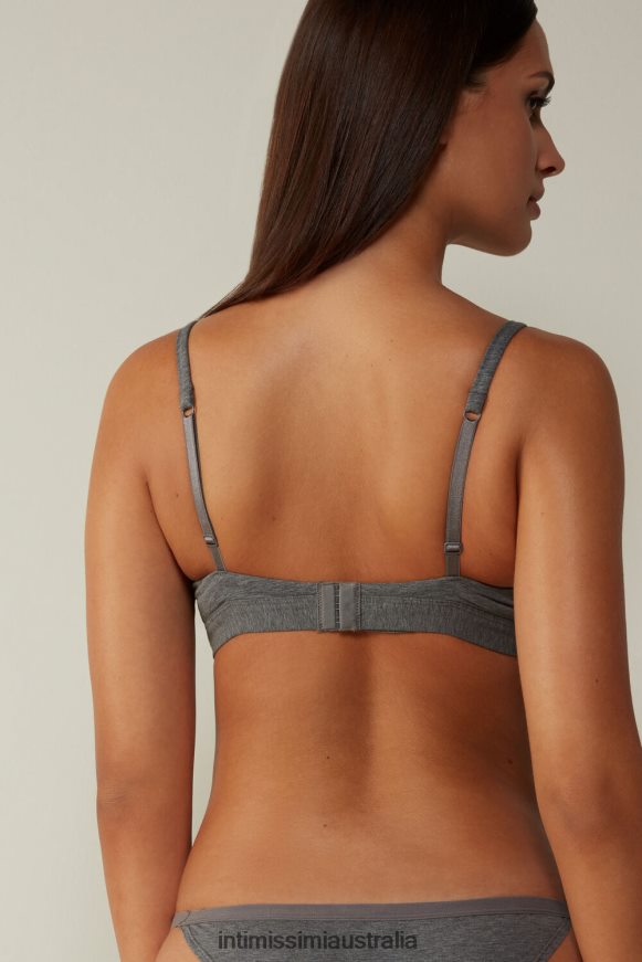 Intimissimi Women 616I-Cloud Grey Blend Underwear 0RJT48703 Emma Natural Cotton Triangle Bra