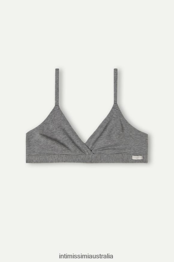 Intimissimi Women 616I-Cloud Grey Blend Underwear 0RJT48703 Emma Natural Cotton Triangle Bra