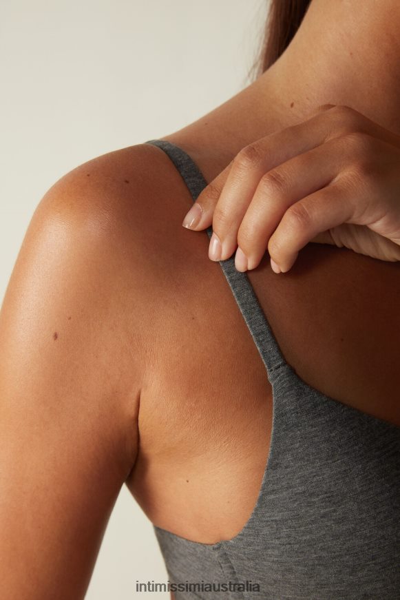 Intimissimi Women 616I-Cloud Grey Blend Underwear 0RJT48723 Tiziana Natural Cotton Triangle Bra