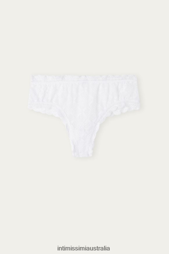Intimissimi Women 001-White Underwear 0RJT481060 Lace Brazilian French Knickers