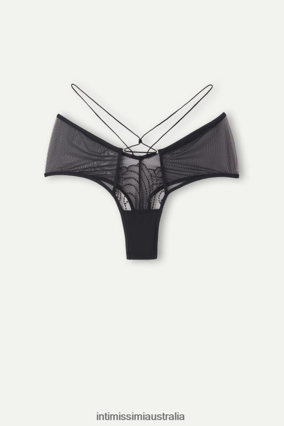 Intimissimi Women 019-Black Underwear 0RJT481001 Steal the Show 80s-Style French Knickers