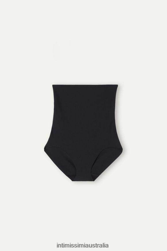 Intimissimi Women 019-Black Underwear 0RJT481003 Seamless Microfibre High-Waisted Shaping French Knickers
