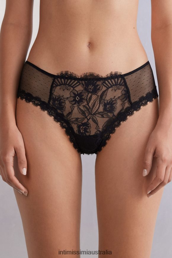 Intimissimi Women 019-Black Underwear 0RJT48846 Sensual Flowers French Knickers